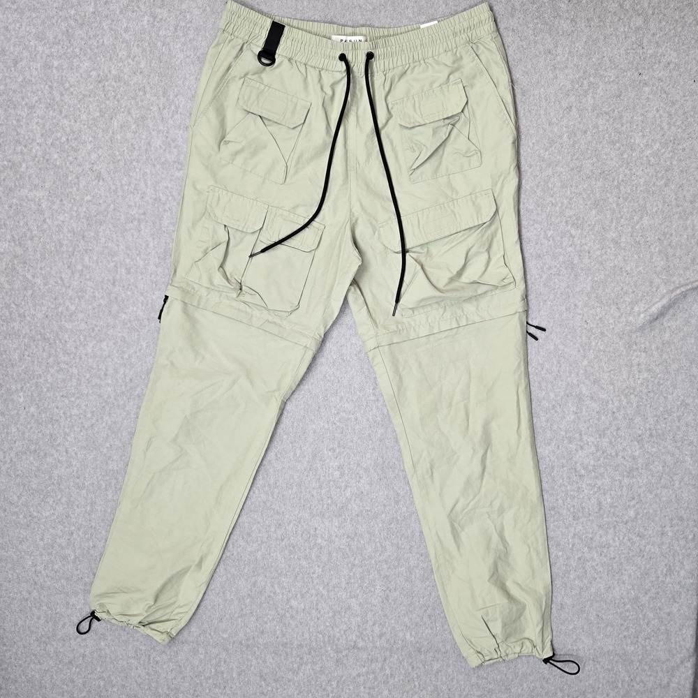 Pacsun Men Pants M Light Green Cotton Nylon Cargo Pants Relaxed